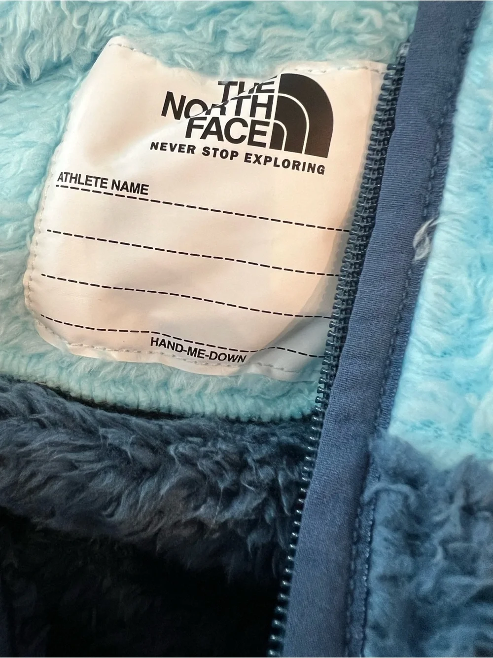 The North Face Baby Bear One Piece Shady Blue 12-18M Fleece Bunting NWT